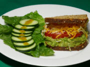 Avocado veggie sandwich.