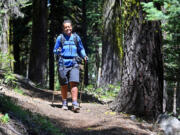 Jamie Lusch / Mail Tribune 
 Crystal Gail welcome hikes on the Pacific Crest Trail near Mt. Ashland on Friday.