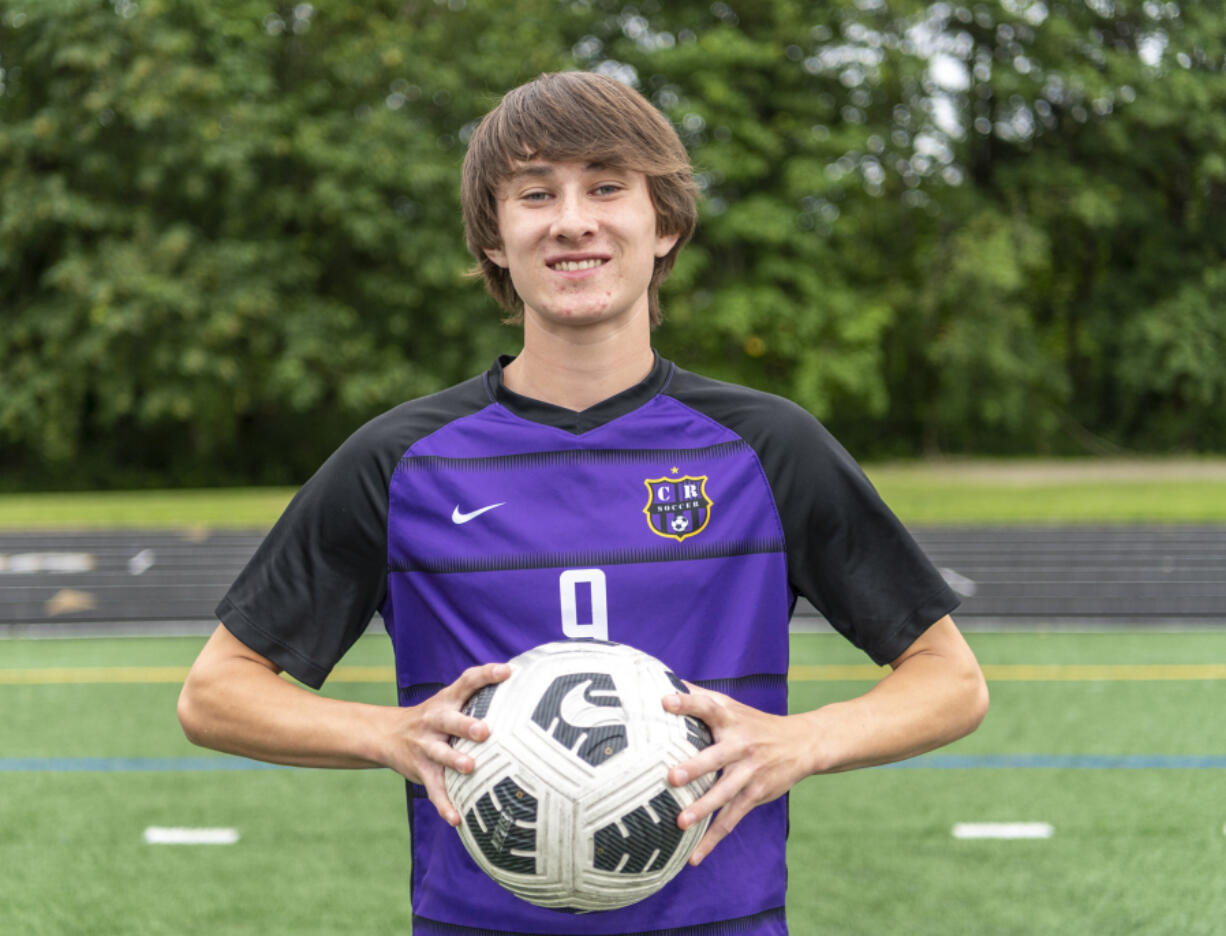 Columbia River's Alex Harris scored 51 goals in 24 goals during his junior season. He was named The Columbian's All-Region boys soccer player of the year.