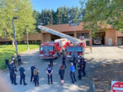 On July 15, the Vancouver Fire Department put into service the new Truck 5. Sticking with long-standing tradition, members of the department and community pushed the new truck into its bay to celebrate putting the truck in service.