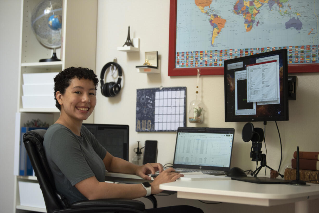 Alexia Bravo, a soon-to-be junior at Union High School, is participating in a virtual internship with partners NASA and University of Texas at Austin. The project uses computers and telescopes to study the trajectory of asteroids.