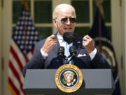 President Joe Biden arrives to speak in the Rose Garden of the White House in Washington, Wednesday, July 27, 2022.