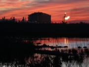 A flare burns at Venture Global LNG in Cameron, La., on April 21. Most major countries are finding it easier to promise to fight climate change than to actually do it.