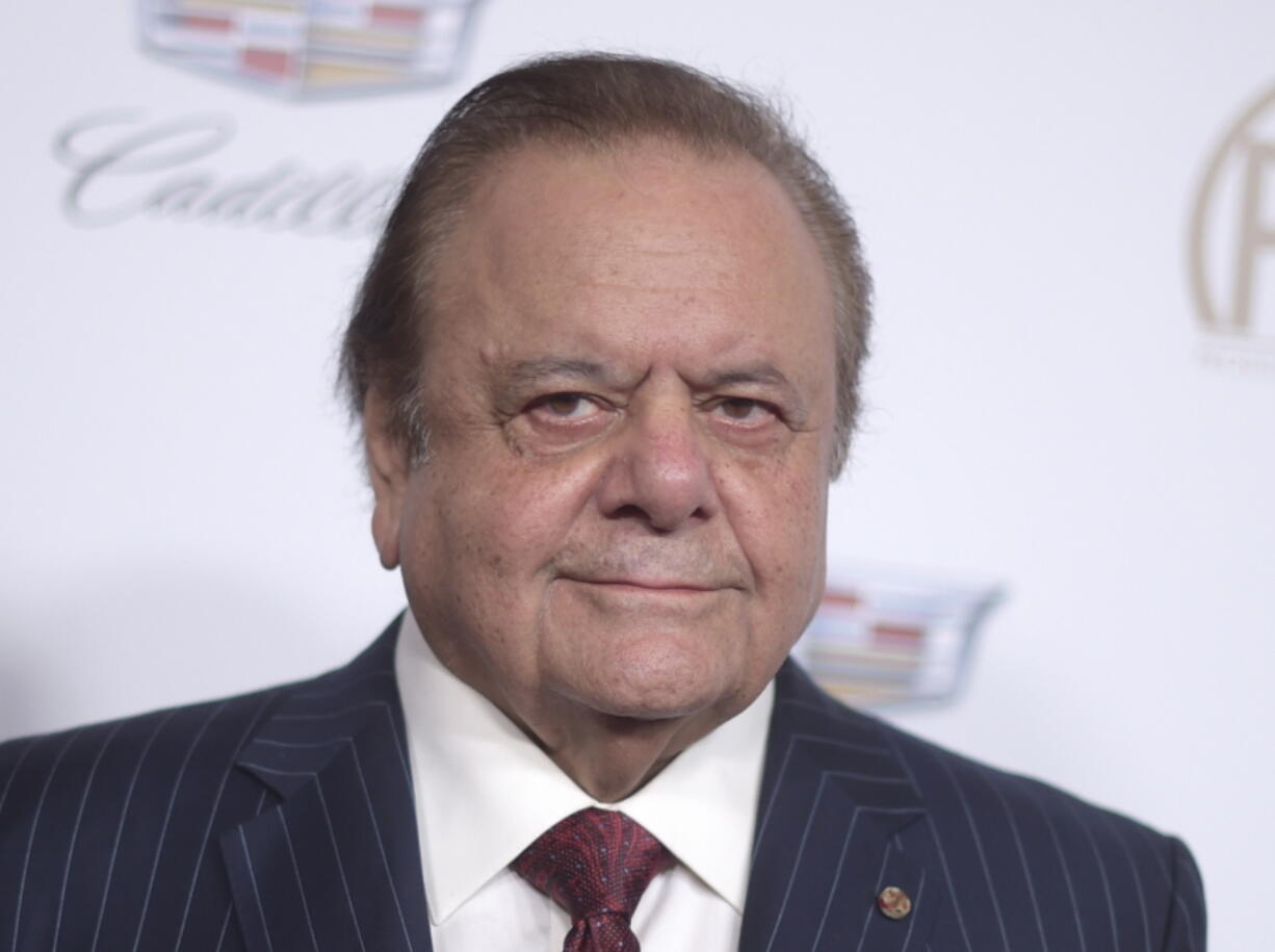 FILE - Paul Sorvino arrives at the 29th annual Producers Guild Awards at the Beverly Hilton on Saturday, Jan. 20, 2018, in Beverly Hills, Calif. Sorvino, an imposing actor who specialized in playing crooks and cops like Paulie Cicero in "Goodfellas" and the NYPD sergeant Phil Cerretta on "Law & Order," has died. He was 83.
