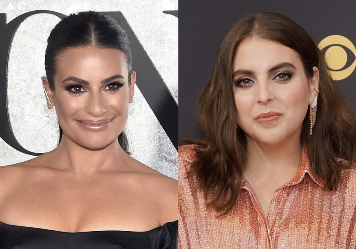 Lea Michele appears at the 75th annual Tony Awards in New York on June 12, 2022, left, and  Beanie Feldstein appears at the 73rd Primetime Emmy Awards in Los Angeles on Sept. 19, 2021. Lea Michele has been tapped to step in and lead the Broadway revival of the beleaguered "Funny Girl" this fall, an announcement made just hours after current star Beanie Feldstein revealed she was leaving the show sooner than anticipated due to the show taking a "different direction.