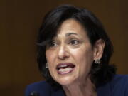 FILE - Dr. Rochelle Walensky, Director of the Centers for Disease Control and Prevention, testifies during a Senate Health, Education, Labor, and Pensions Committee hearing to examine an update on the ongoing Federal response to COVID-19, June 16, 2022, on Capitol Hill in Washington. The Biden administration is calling on many Americans to exercise renewed caution about COVID-19, emphasizing the importance of getting booster shots for those who are eligible, and saying they should consider wearing masks indoors as two new highly-transmissible variants are spreading rapidly across the country.