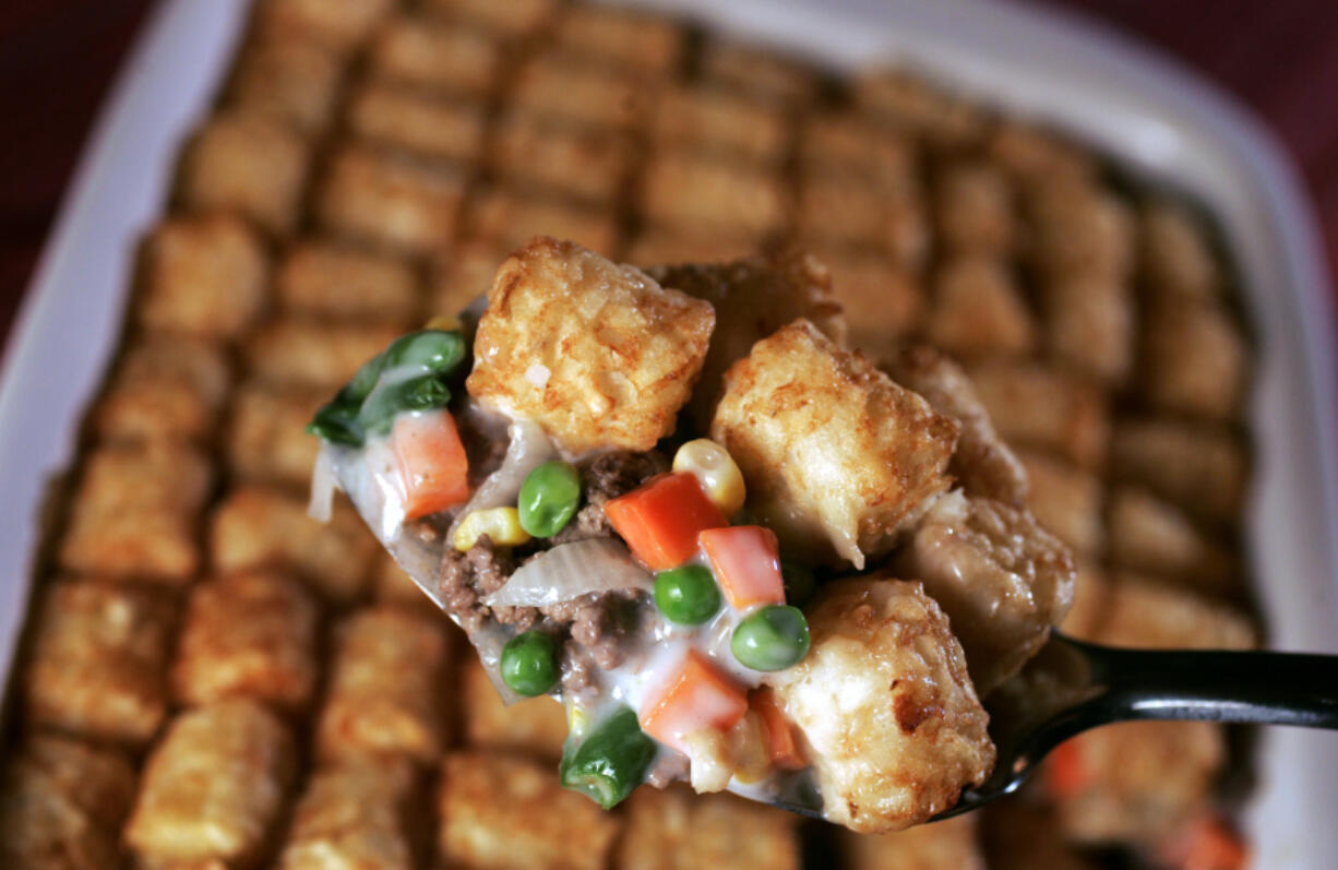 Retired Minneapolis Star Tribune Taste section editor Ann Burckhardt's classic tater tot hot dish, called Hot Dish Heaven.