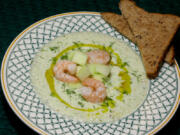 Cold Cucumber Soup With Shrimp.