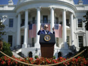 U.S. President Joe Biden speaks before signing the CHIPS and Science Act of 2022 during a ceremony on the South Lawn of the White House on Aug. 9, 2022, in Washington, DC. The centerpiece of the legislation is $52 billion in funding aimed at boosting U.S semiconductor chip manufacturing and continued scientific research in the field to better compete with Chinas increasing dominance in the sector.