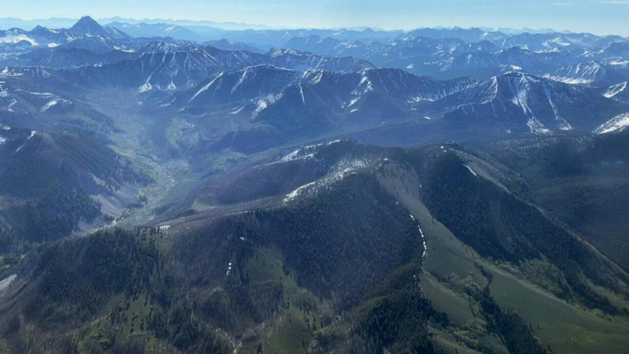 A section of the Sawtooth National Recreation area in central Idaho is captured from an airplane on June 16. The area, at approximately 756,000 acres, was established in 1972.