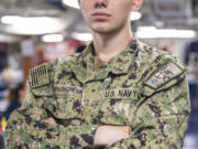 Airman Rostyslylav Herashchenko is an aviation boatswain's mate aboard USS Abraham Lincoln, a U.S. Navy aircraft carrier operating out of San Diego.