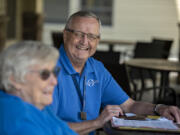 Bob Kyte, a volunteer for the Southwest Washington Regional Long Term Care Ombudsman Program, chats with Gwen Swenson, a resident at Bonaventure of Vancouver.  Kyte mainly visits residents and gets to know them. But his purpose is to be an advocate if any of his residents feel that their rights are being violated. However, volunteers only act to resolve a complaint if a resident expressly asks them to do so.