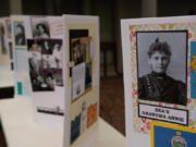 The "Gallery of Grandmothers" is displayed at the Clark County Genealogical Society's 50th anniversary celebration. The exhibit featured photos and biographical information about some attendees' grandmothers and great-grandmothers. It was set up in front of the organization's library.