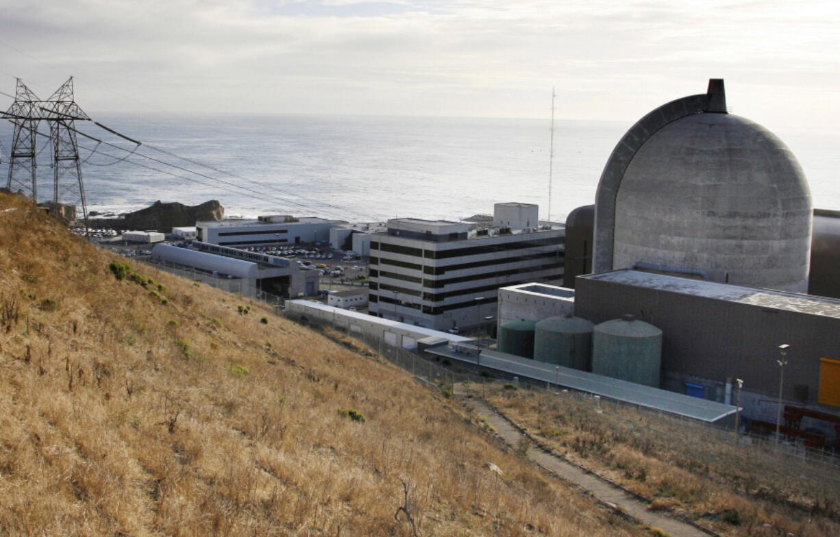 FILE - One of Pacific Gas & Electric's Diablo Canyon Power Plant's nuclear reactors in Avila Beach, Calif., is viewed Nov. 3, 2008. California legislators and Gov. California Gov. Gavin Newsom and a group of legislators reached a late-hour compromise bill released late Sunday, Aug. 28, 2022, to extend the lifespan of the state's last operating nuclear plant by up to five years, but the proposal faces an uncertain future even if it manages to clear the Legislature in the final days of a two-year session. (AP Photo/Michael A.