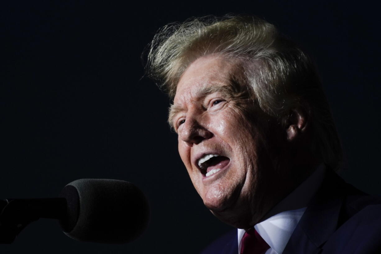 Former President Donald Trump speaks at a rally Friday, Aug. 5, 2022, in Waukesha, Wis.