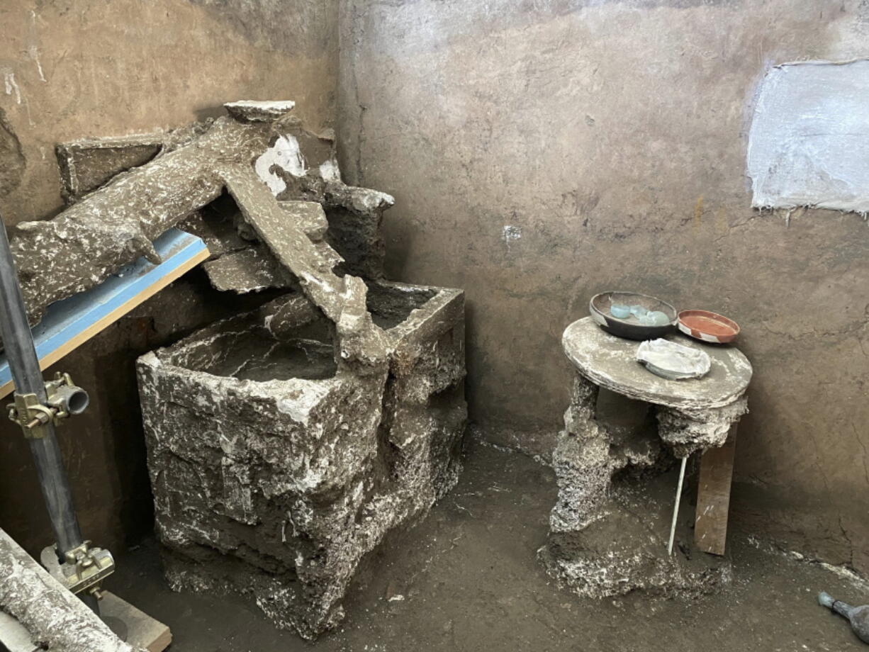 The director of the Pompeii archeological site, Gabriel Zuchtriegel, said Saturday that excavations of rooms in a home first unearthed in 2018 revealed the environment of ordinary citizens of the city, which was destroyed by a volcanic eruption in 79 A.D.