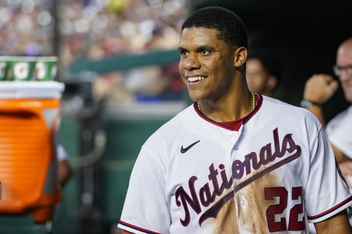 Juan Soto is headed to the San Diego Padres after a blockbuster deal with the Washington Nationals on Tuesday, Aug. 2, 2022.