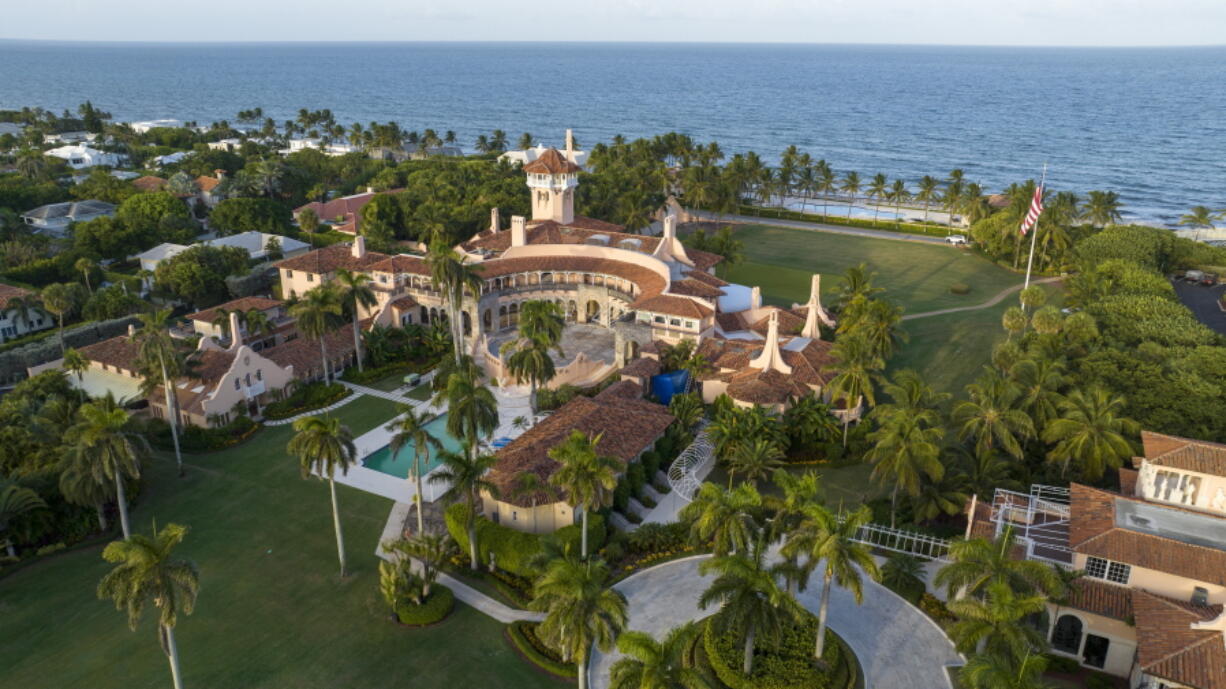 FILE - An aerial view of President Donald Trump's Mar-a-Lago estate Aug. 10, 2022, in Palm Beach, Fla. A judge on Aug.