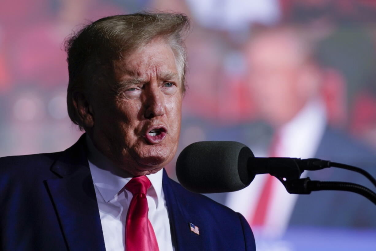 FILE - Former President Donald Trump speaks at a rally Friday, Aug. 5, 2022, in Waukesha, Wis. The FBI search of Trump's Mar-a-Lago estate marked a dramatic and unprecedented escalation of the law enforcement scrutiny of the former president, but the Florida operation is just one part of one investigation related to Trump and his time in office.