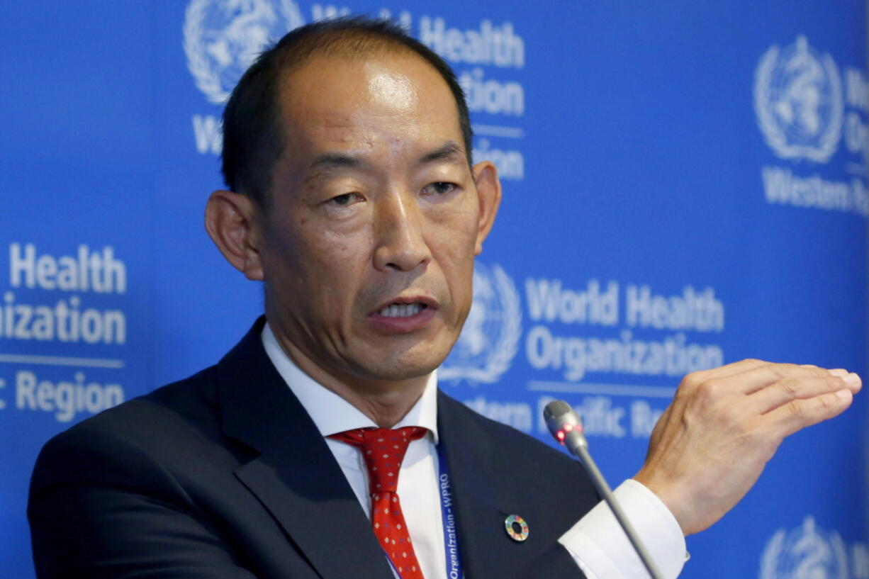 FILE - World Health Organization Regional Director for Western Pacific Takeshi Kasai addresses the media at the start of the five-day annual session Monday, Oct. 7, 2019, in Manila, Philippines. Kasai has been indefinitely removed from his post, according to internal correspondence Friday, Aug. 26, 2022, obtained by the Associated Press.