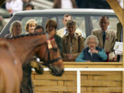 Britain's Queen Elizabeth attends the Royal Windsor Horse Show in Windsor, England, on July 3, 2021.