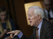 Sen. John Cornyn, R-Texas, questions Supreme Court nominee Judge Ketanji Brown Jackson during her Senate Judiciary Committee confirmation hearing in the Hart Senate Office Building on Capitol Hill, Wednesday, March 23, 2022, in Washington, D.C. At a Senate panel hearing earlier in September on how immigrants could fill health care workforce shortages, Cornyn said there will be no solution to employment-related immigration challenges ???until we find a solution to what???s happening at the border now.???