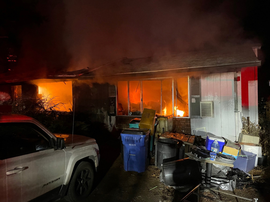 A house fire Monday morning in the Minnehaha area. One person was taken to a Portland hospital, and four people were displaced.