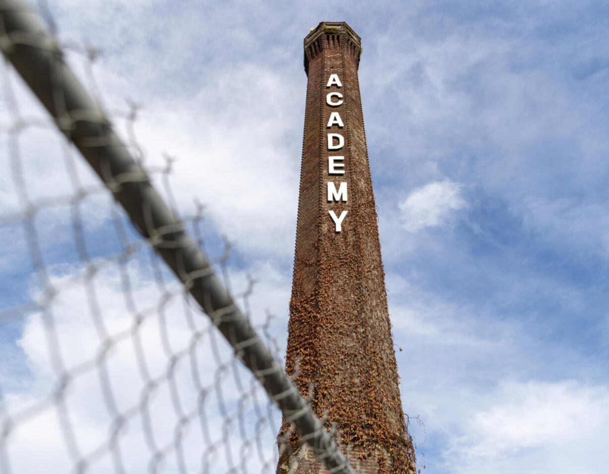 Deconstruction of the old brick Providence Academy smokestack, a landmark of Vancouver, is set to begin Tuesday.