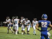 Hockinson prepares for a play against La Center at La Center High School, Friday, Sept. 2, 2022.