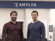 This 2018 photo provided by Amylyx shows the company's co-founders Joshua Cohen, left, and Justin Klee in Cambridge, Mass. A much-debated drug for Lou Gehrig's disease, made by Amylyx, won U.S. approval Thursday, Sept. 29, 2022, a long-sought victory for patients that is likely to renew questions about the scientific rigor behind government reviews of experimental medicines.