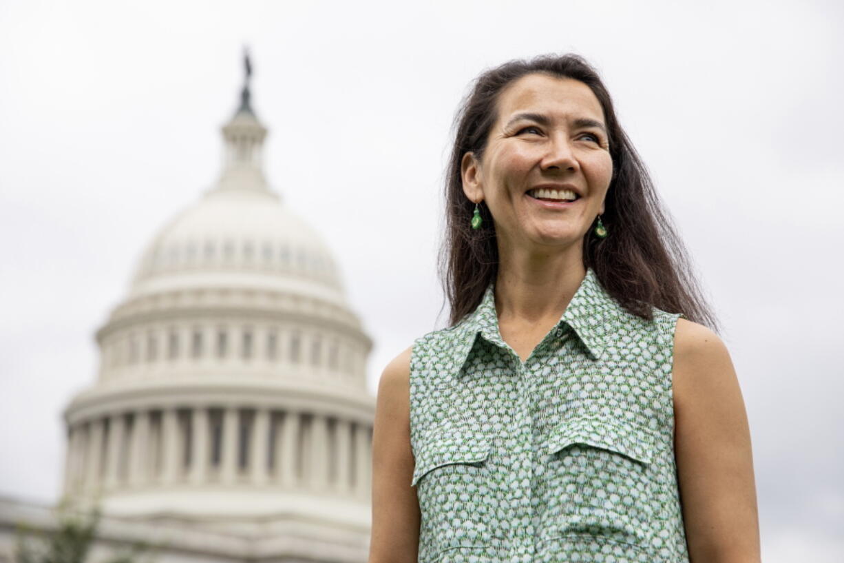 Rep.-elect Mary Peltola, D-Alaska, poses for a portrait at the U.S. Capitol in Washington on Monday, Sept. 12, 2022.