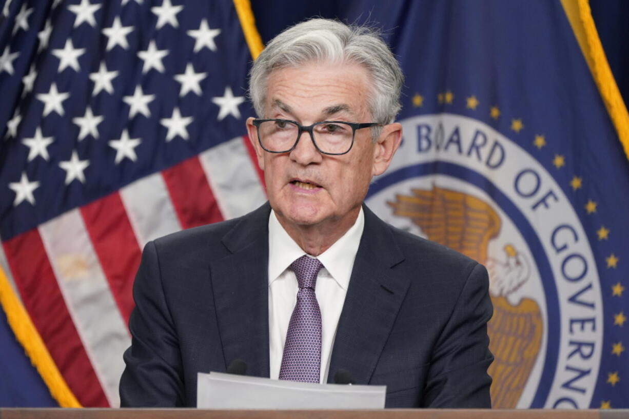 Federal Reserve Chair Jerome Powell speaks at a news conference Wednesday, Sept. 21, 2022, at the Federal Reserve Board Building, in Washington. Intensifying its fight against chronically high inflation, the Federal Reserve raised its key interest rate by a substantial three-quarters of a point for a third straight time, an aggressive pace that is heightening the risk of an eventual recession.