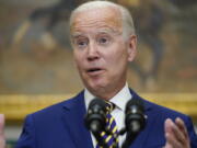 FILE - President Joe Biden speaks about student loan debt forgiveness in the Roosevelt Room of the White House, Aug. 24, 2022, in Washington. Building Biden's student debt cancellation plan, House Democrats on Thursday, Sept. 15, proposed new legislation that would increase federal student aid, lower interest rates on loans and take other steps to make college more affordable.