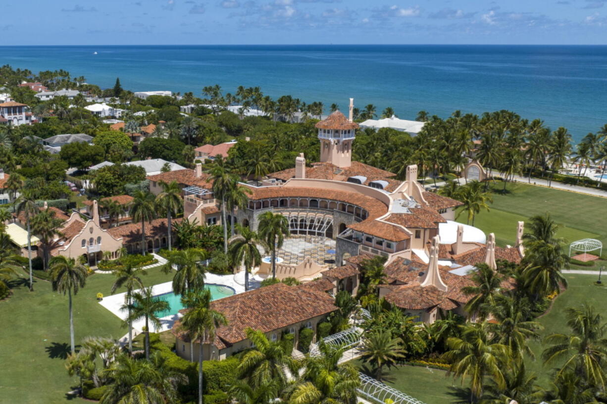 FILE - An aerial view of former President Donald Trump's Mar-a-Lago club in Palm Beach, Fla., on Aug. 31, 2022. A federal judge has appointed Raymond Dearie, a veteran New York jurist to serve as an independent arbiter and review records seized during an FBI search of former President Donald Trump's home last month.