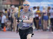 Phil Milliman of Washington competes in the pole vault during the National Senior Games on May 16 in Miramar, Fla.