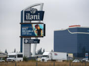 Traffic travels south on Interstate 5 as the new ilani hotel that is currently under construction continues to take shape near La Center. The hotel will have nearly 300 guest rooms.