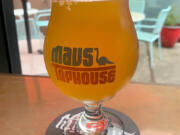 Mav's Taphouse serves Mela Brewing's Pumpkin Spice Hard Cider.