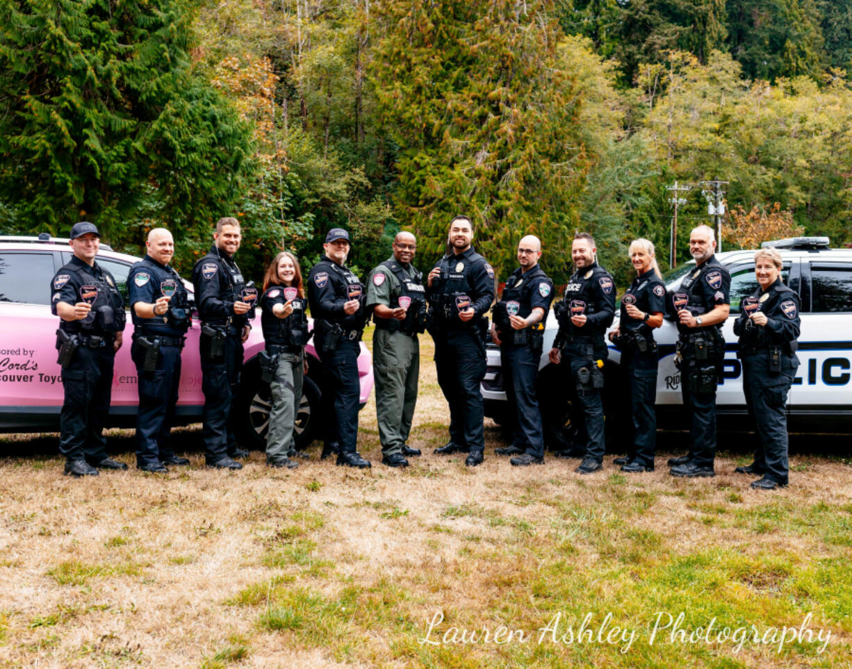 Ridgefield Police Department are one of several Ridgefield public safety agencies that are participating in the annual Pink Patch Project for Breast Cancer Awareness Month this year.