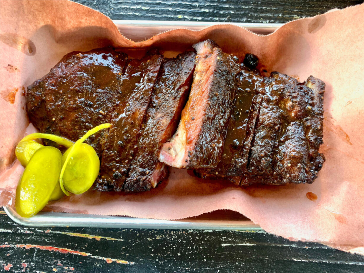 Half rack of ribs from Creekside Barbecue.