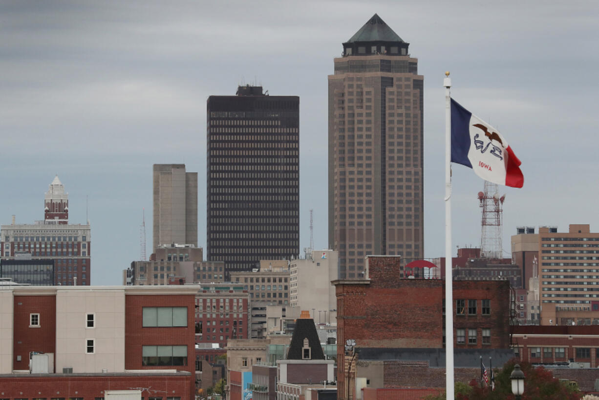 The Des Moines skyline on Oct. 9, 2019, in Iowa.