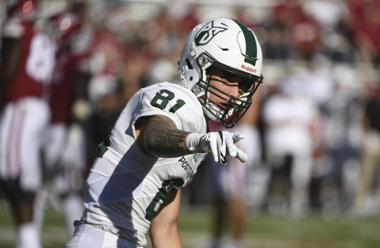 Portland State receiver Mataio Talalemotu.