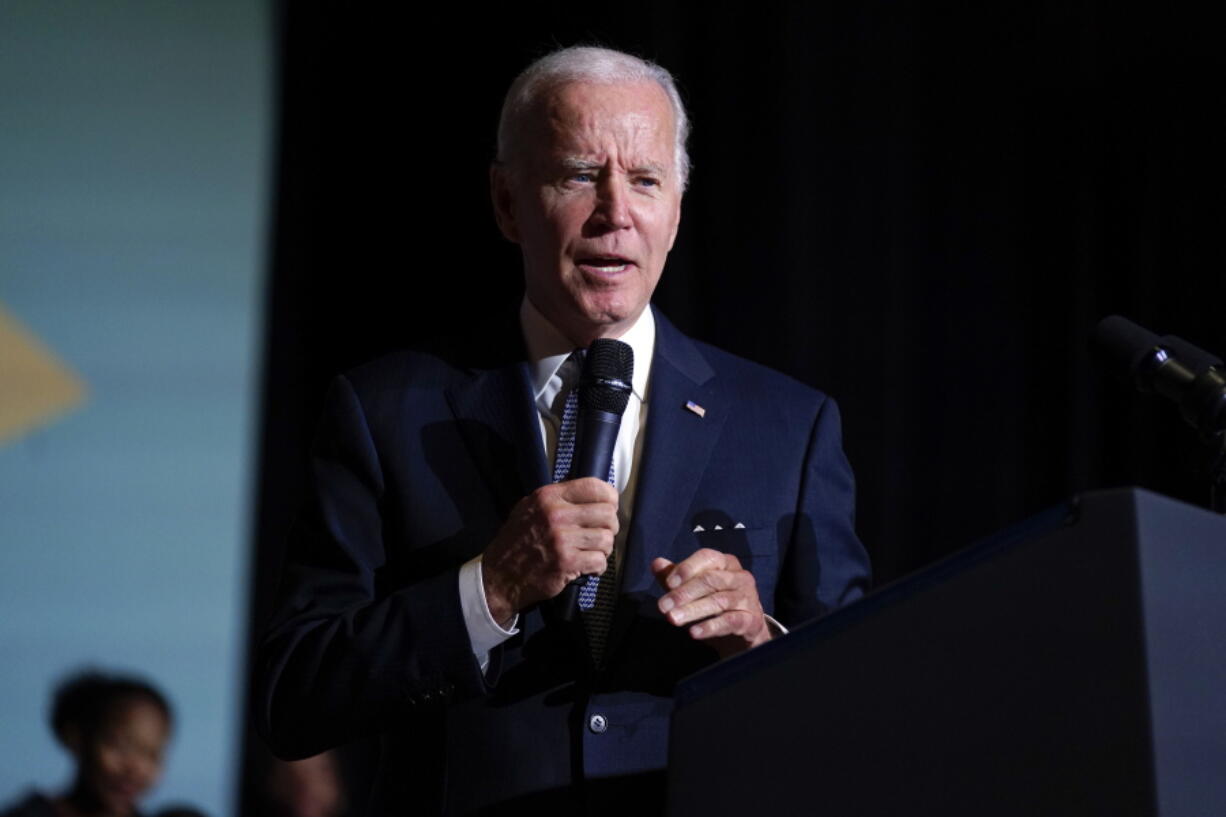 President Joe Biden speaks about student loan debt relief at Delaware State University, Friday, Oct. 21, 2022, in Dover, Del.