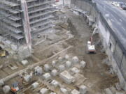 Excavation of the East Smithfield plague pits in London, which were used for mass burials in 1348 and 1349.