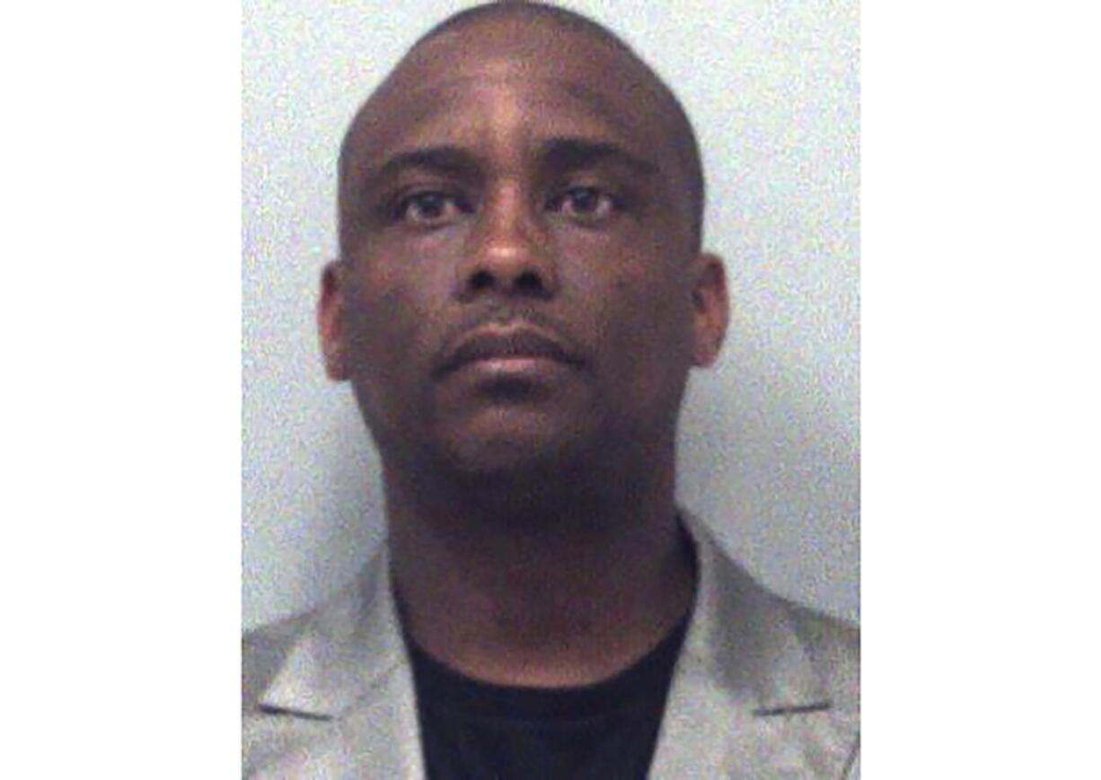 FILE - This undated file photo provided by the Gwinnett County Sheriff's Department shows Clayton County Sheriff Victor Hill. A federal jury on Wednesday, Oct. 26, 2022, returned a guilty verdict on six of seven charges Hill, accused of violating the constitutional rights of people in his custody by unnecessarily strapping them into restraint chairs.