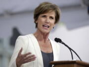 FILE - Former U.S. Deputy Attorney General Sally Yates speaks at Harvard University, in Cambridge, Mass., May 24, 2017. An independent investigation into the scandals that erupted in the National Women's Soccer League last season showed that emotional abuse and sexual misconduct was systemic in the sport, impacting multiple teams, coaches and players.  "Abuse in the NWSL is rooted in a deeper culture in women's soccer, beginning in youth leagues, that normalizes verbally abusive coaching and blurs boundaries between coaches and players," former Acting U.S. Attorney General Sally Yates wrote in her report for U.S. Soccer, which was released on Monday, Oct. 3, 2022.