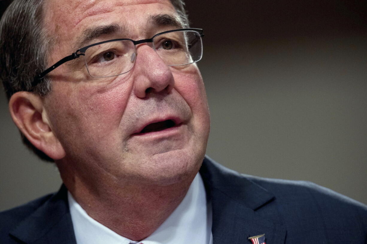 FILE - Defense Secretary Ash Carter testifies on Capitol Hill in Washington, Sept. 22, 2016. Carter, who served as secretary of defense in the final two years of the Obama administration, has died at age 68.