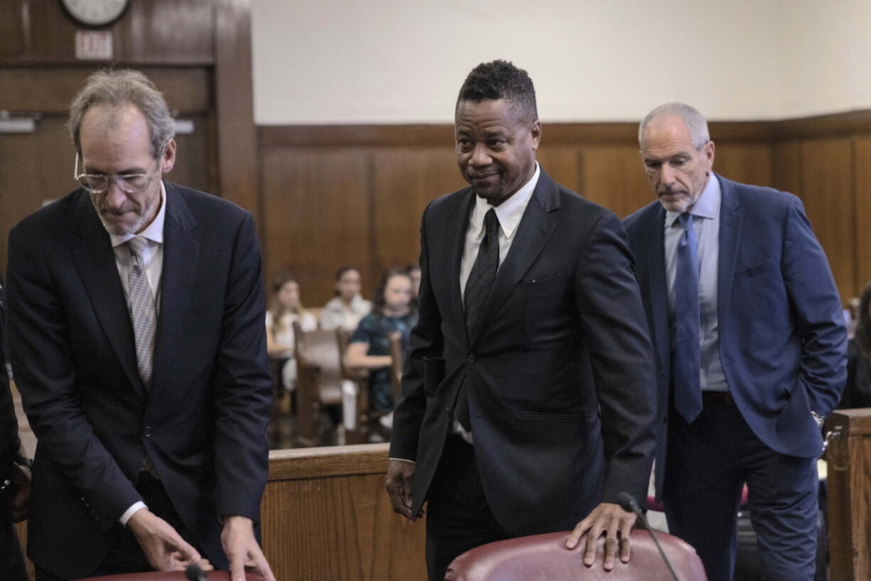 Actor Cuba Gooding Jr. appears in Manhattan Criminal Court for his sexual misconduct case, Thursday, Oct 13, 2022, in New York. Gooding Jr. resolved his New York City forcible touching case with a guilty plea to a lesser charge and no jail time after complying with the terms of a conditional plea agreement reached in April.