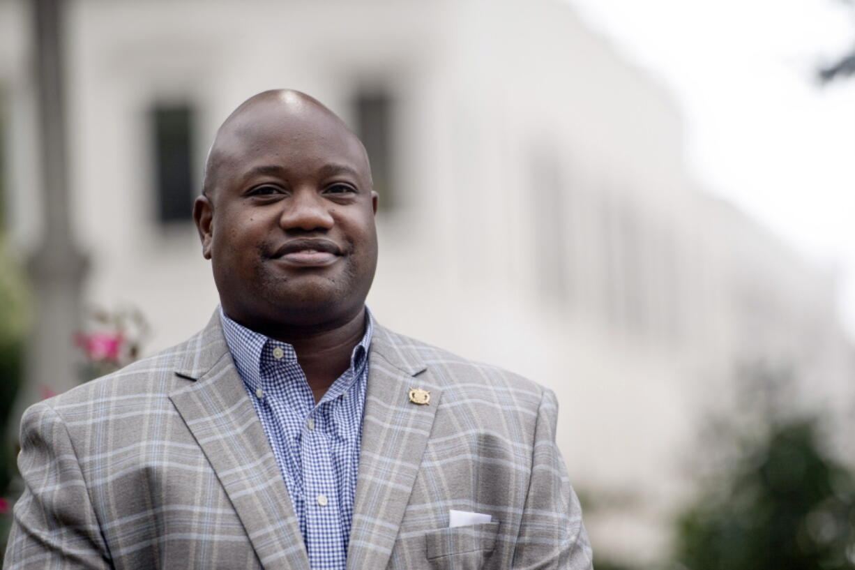 Jeremy Ellis poses for a photo, Thursday, Oct. 13, 2022, in Marietta , Ga. Ellis is concerned, Republican Tommy Tuberville should know or learn more about the long history and struggles of the Black Alabama residents he represents in the U.S. Senate.