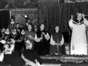 FILE - Pope John XXIII stands and prays in the Sistine Chapel in Vatican City, Oct. 12, 1962, during a special audience to delegates from foreign governments to the ecumenical council. Pope Francis commemorates the 60th anniversary of the opening of the Second Vatican Council by celebrating a Mass in honor of St. John XXIII, the "good pope" who convened the landmark meetings that modernized the Catholic Church.