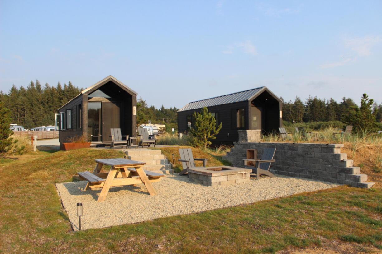 Cabins inspired by Scandinavian design are part of the lodging offerings at Southern Oregon's Bay Point Landing resort.